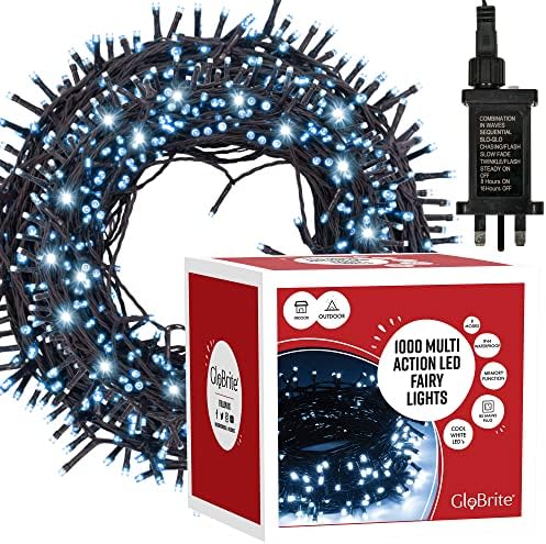 GloBrite 1000 LED Fairy Lights | Cool White Waterproof Outdoor String Lights