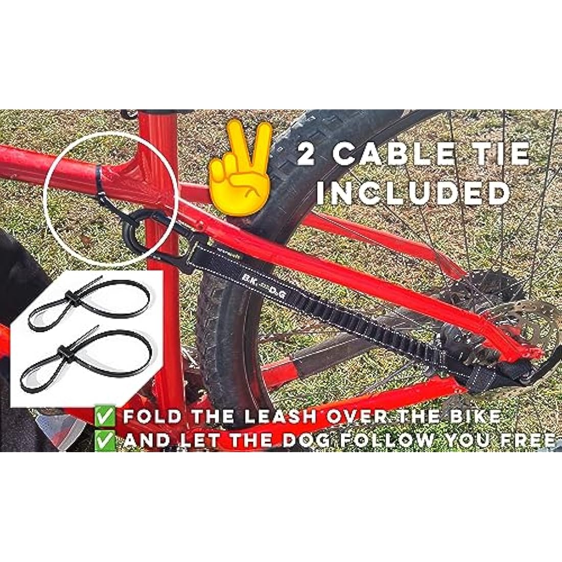 Jolof Store Hands-Free Dog Bike Leash – Tool-Free Attachment (Black)