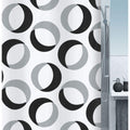 Spirella Polyester Rings Shower Curtain – Grey & Black, 180x200cm