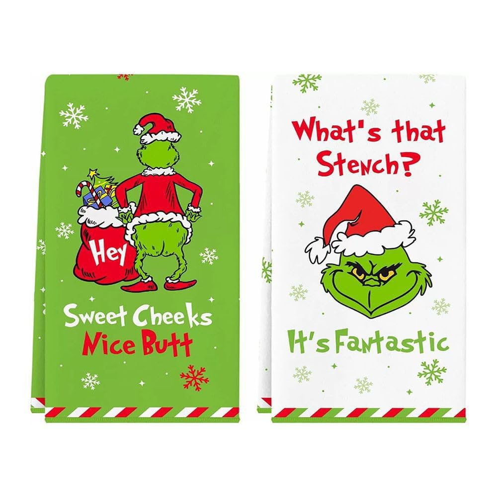 VITEVER Christmas Hand Towels Decorations, Decorative Christmas Kitchen Towels Dish Towels Decorations, Drying Towels Set Gift for Bathroom - image 1