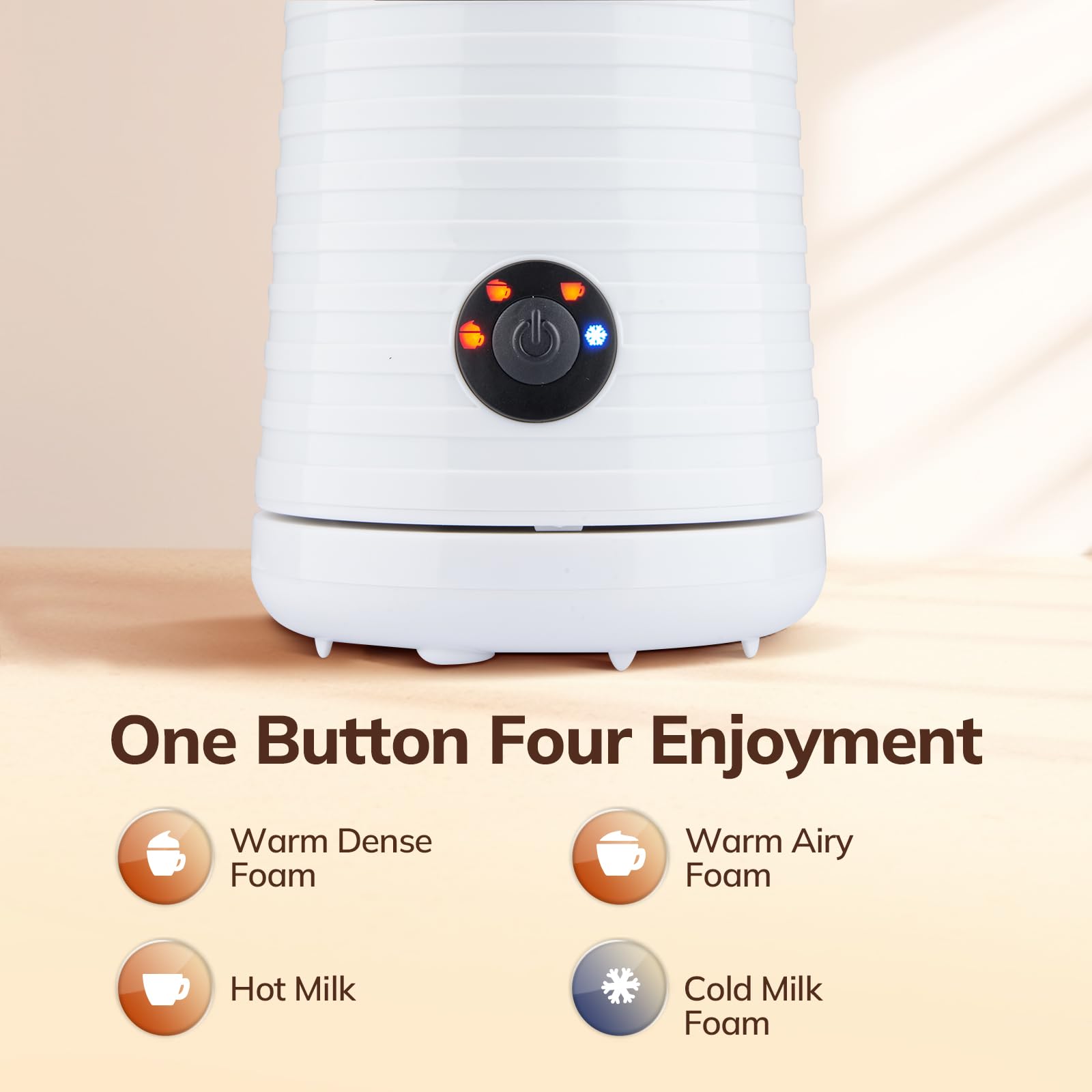 Morpilot 4-in-1 Electric Milk Frother | 240ml Hot & Cold Milk Foamer