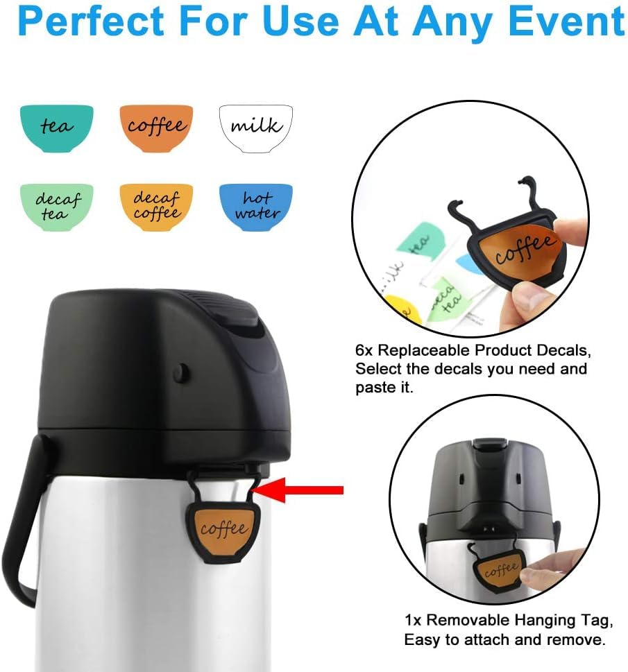 TOMAKEIT 2.5L Thermal Coffee Airpot – Glass Lined Beverage Dispenser