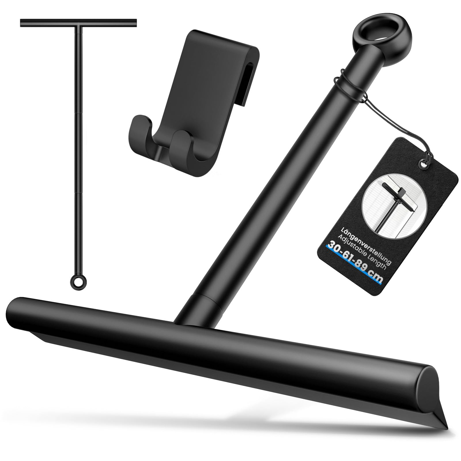 Ecooe Adjustable Shower Squeegee | 30-89cm Black Glass & Tile Wiper
