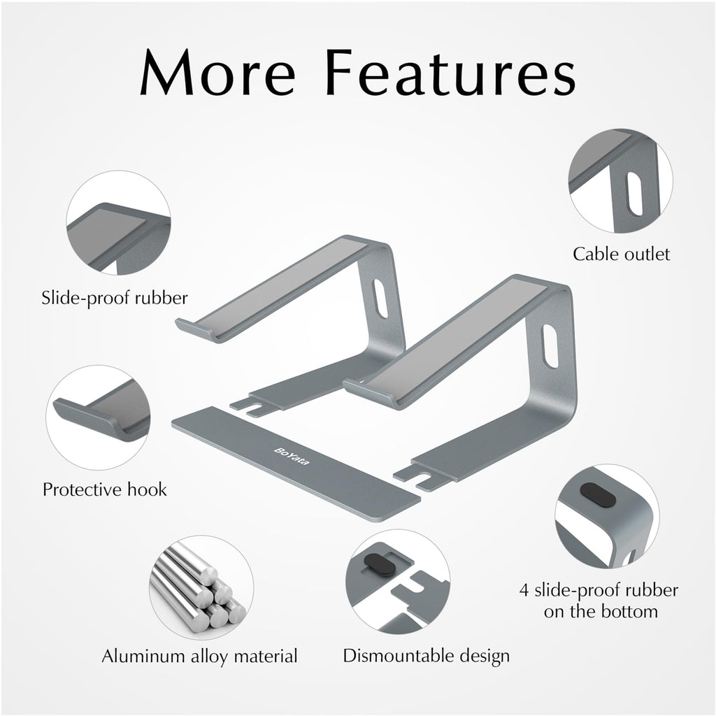 BoYata Laptop Stand, Ventilated Laptop Stand for Desk, Laptop Riser - image 4