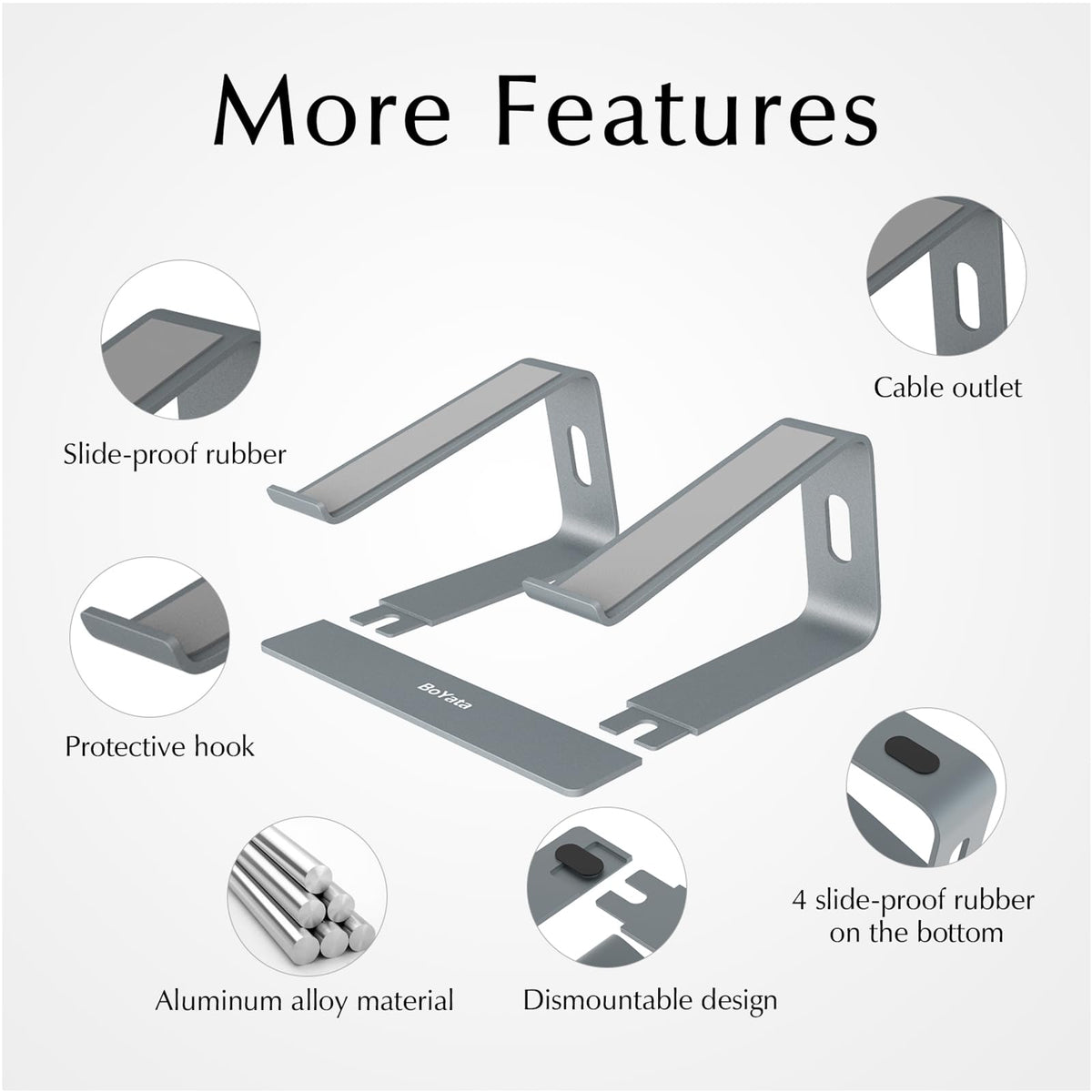 BoYata Laptop Stand, Ventilated Laptop Stand for Desk, Laptop Riser - image 4