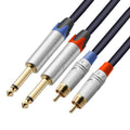 Jolof Store Dual 1/4 Inch Jack to RCA Stereo Audio Patch Cable – 1m