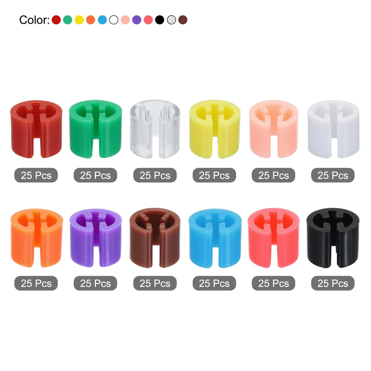 sourcing map Clothes Hanger Markers Blank Tags Fit 3.5mm Rod for Garment Color Coding 12 Color, 300pcs