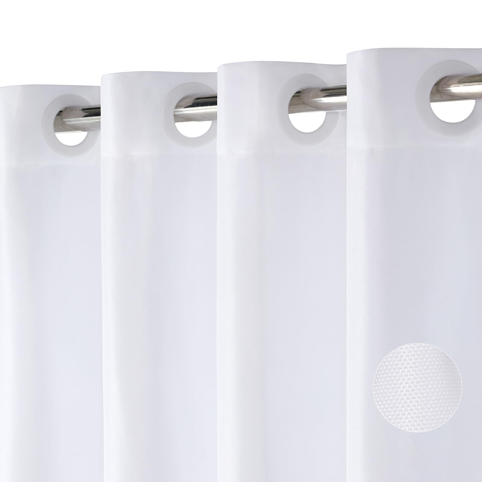 Jolof Store Hookless Linen Shower Curtain | 230GSM Waterproof Fabric – White