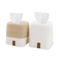 SHILIPAIJC 2pcs Cotton Tissue Box Holder, Square Tissue Box Cover - image 1