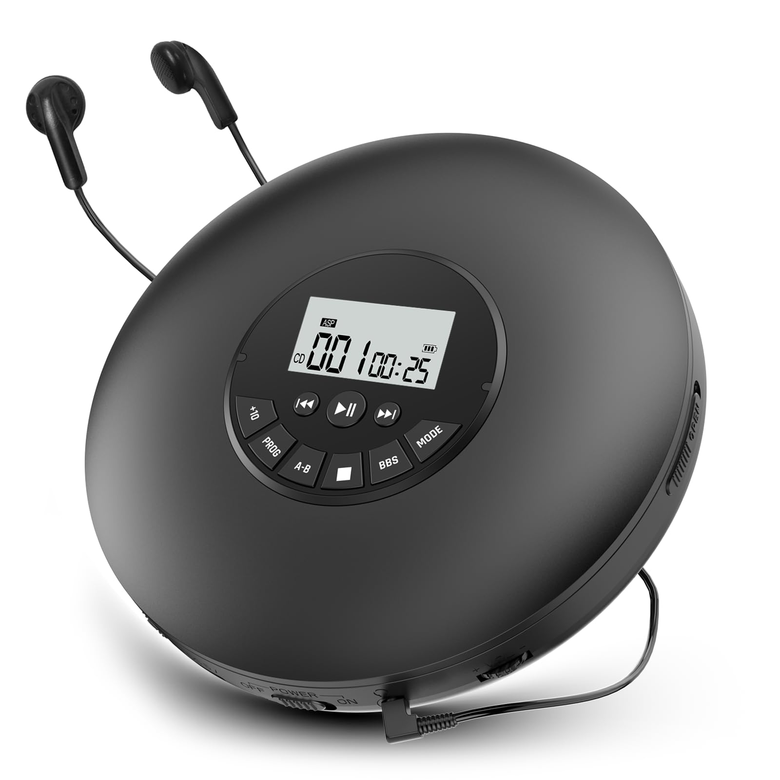 Arafuna Portable CD Player – Compact Discman with Anti-Skip Protection