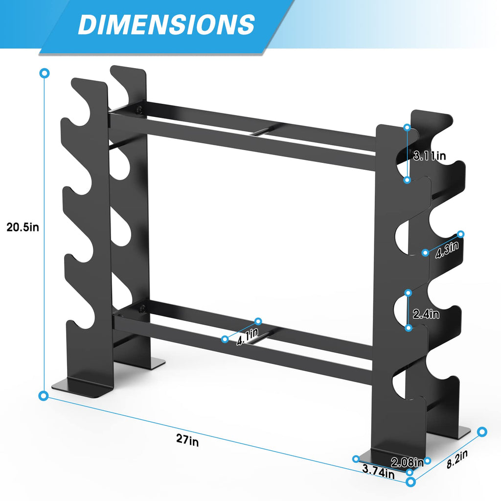 WINNOW Dumbbell Rack – 2-Tier Heavy Duty Steel Weight Storage Holder