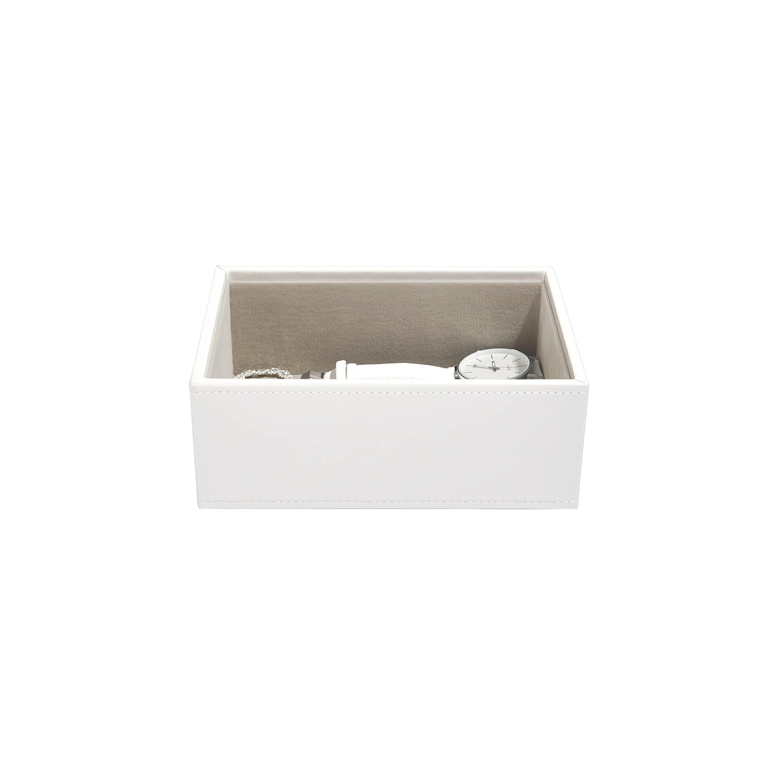 Stackers White Mini Jewellery Box – Chunky Layer with Velvet Lining