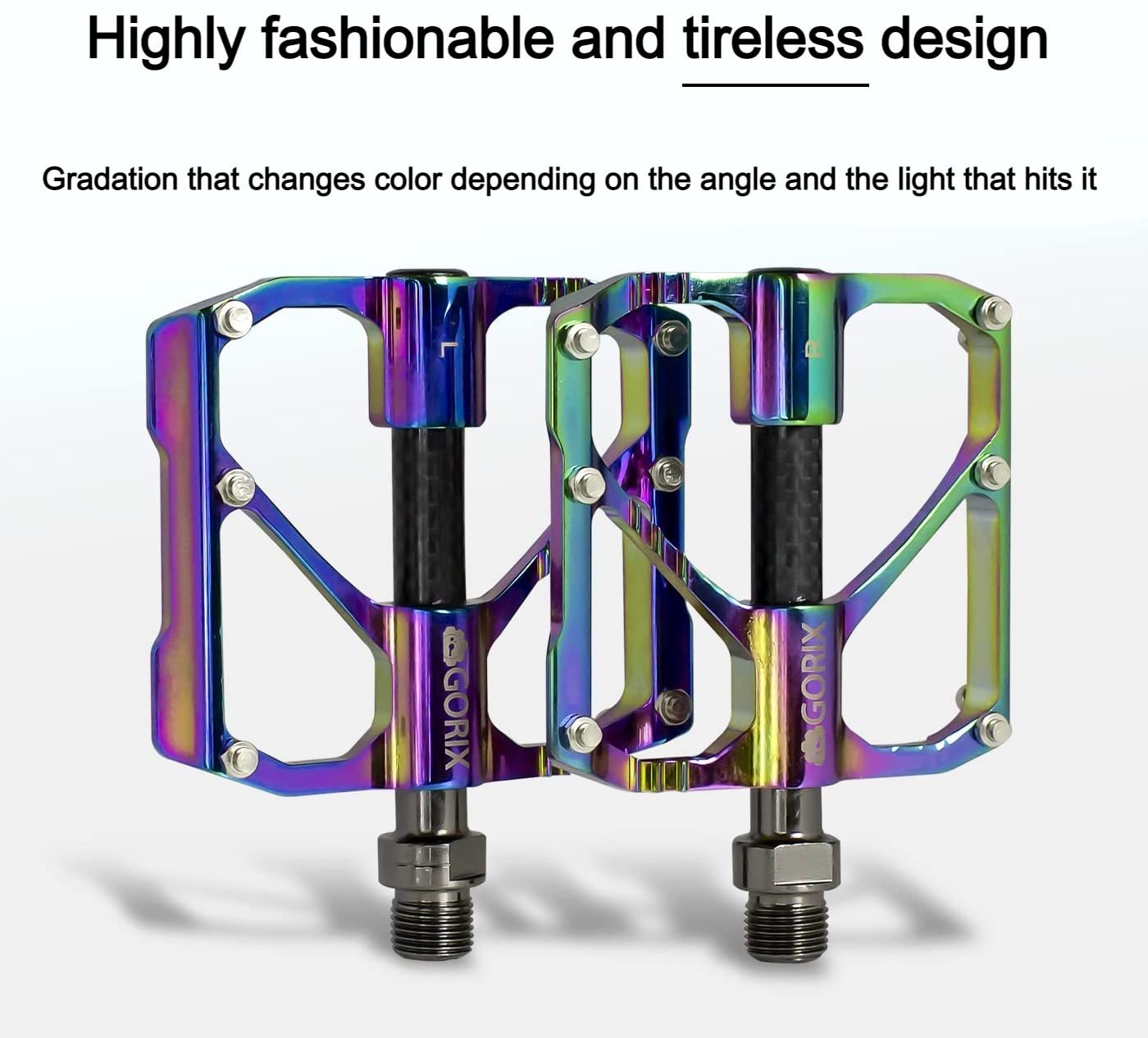 GORIX Oil Slick Bike Flat Pedals – Lightweight CNC Aluminum MTB Pedals