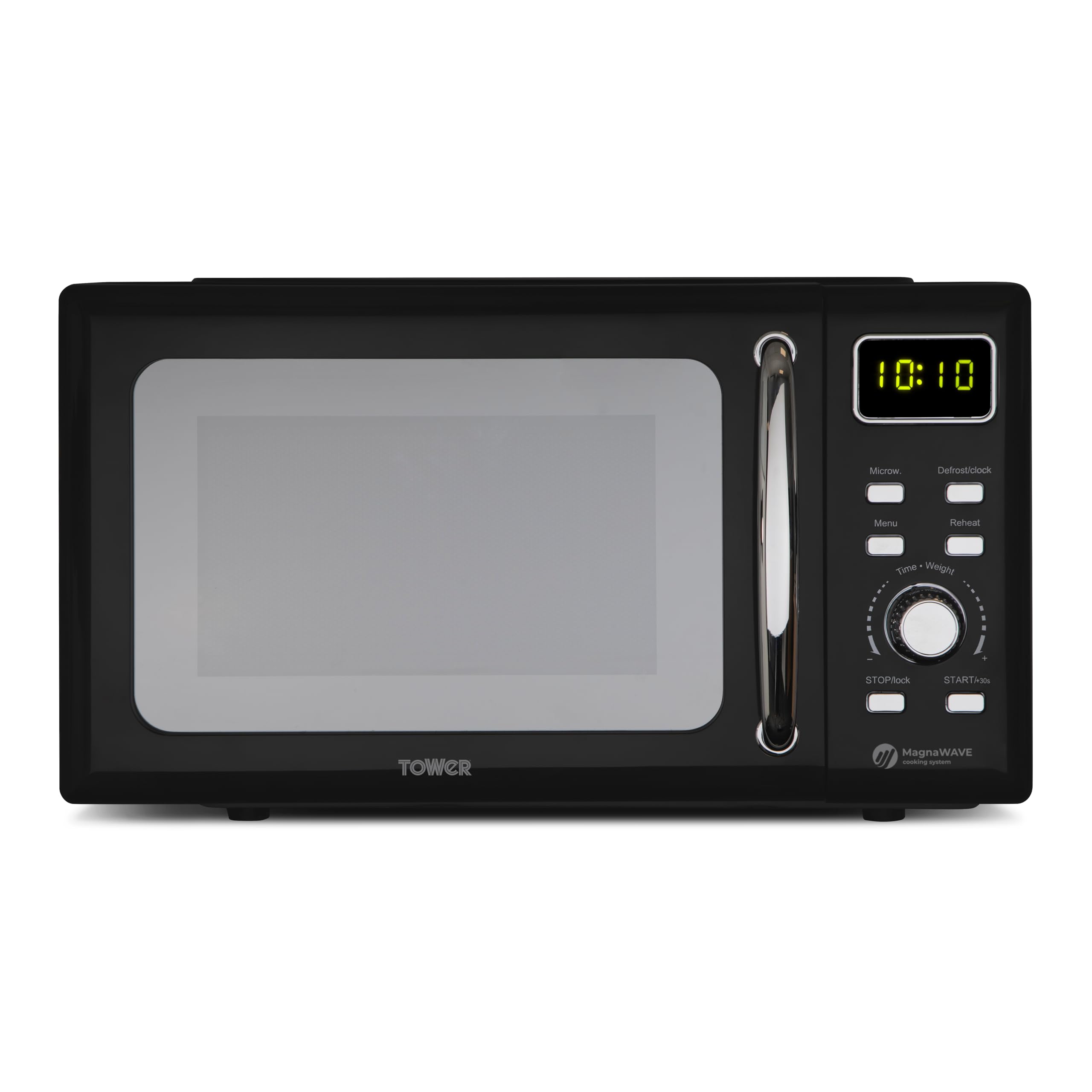 Tower T24041BLK Digital Microwave | 800W 20L Mirror Door - Black
