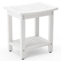LUE BONA HDPS Shower Stool – Waterproof Spa Bench with Storage, White