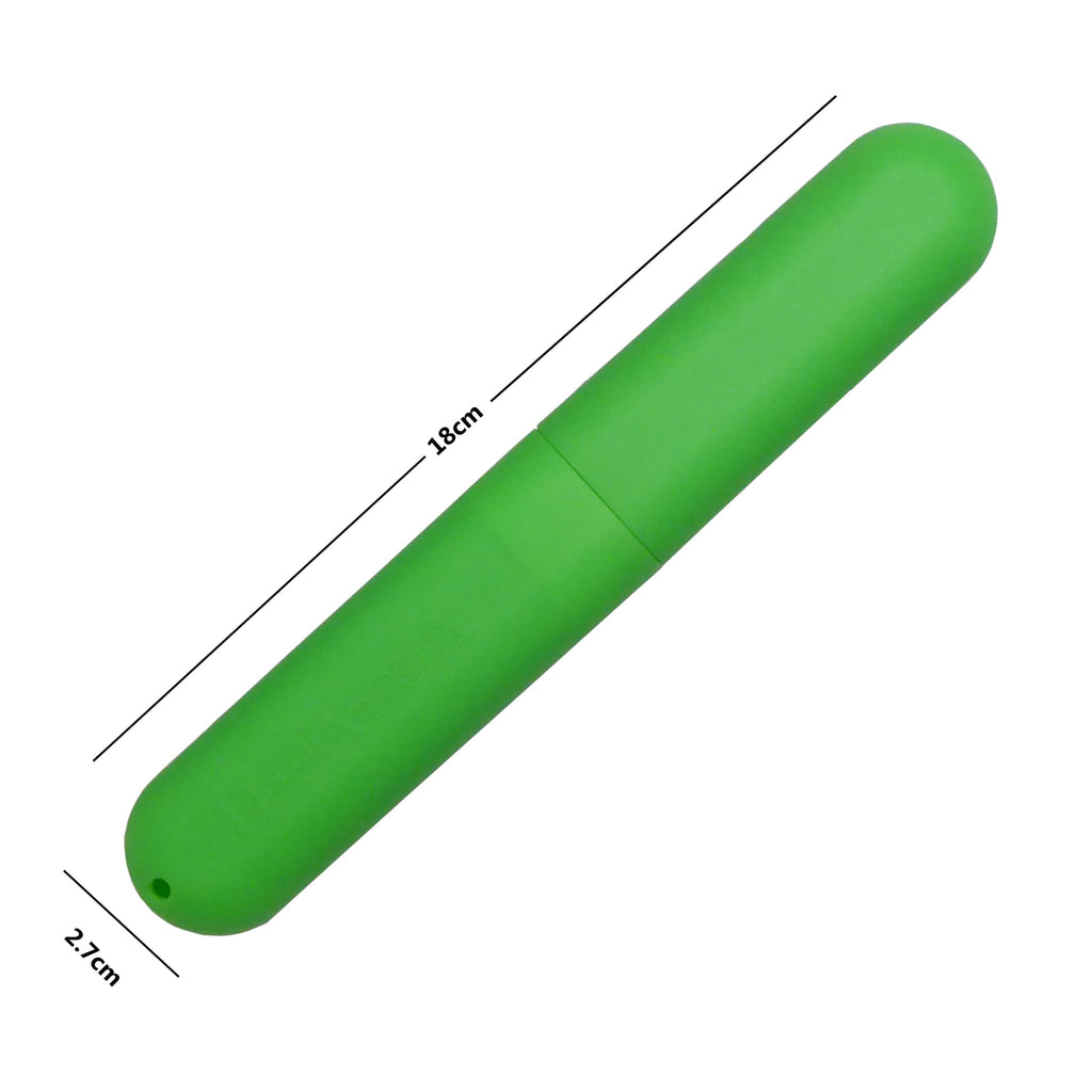 Childrens Toothbrush Case x ~ Plastic Holder, Brushes Holidays, Travel Storage Green