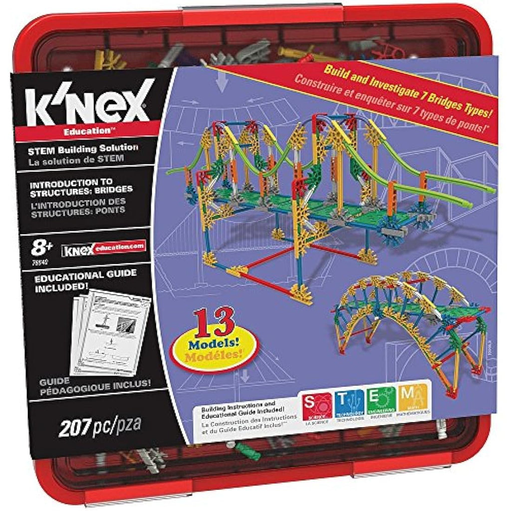 K'NEX Education Intro to Simple Machines: Bridges STEM Kit (207 Pieces)
