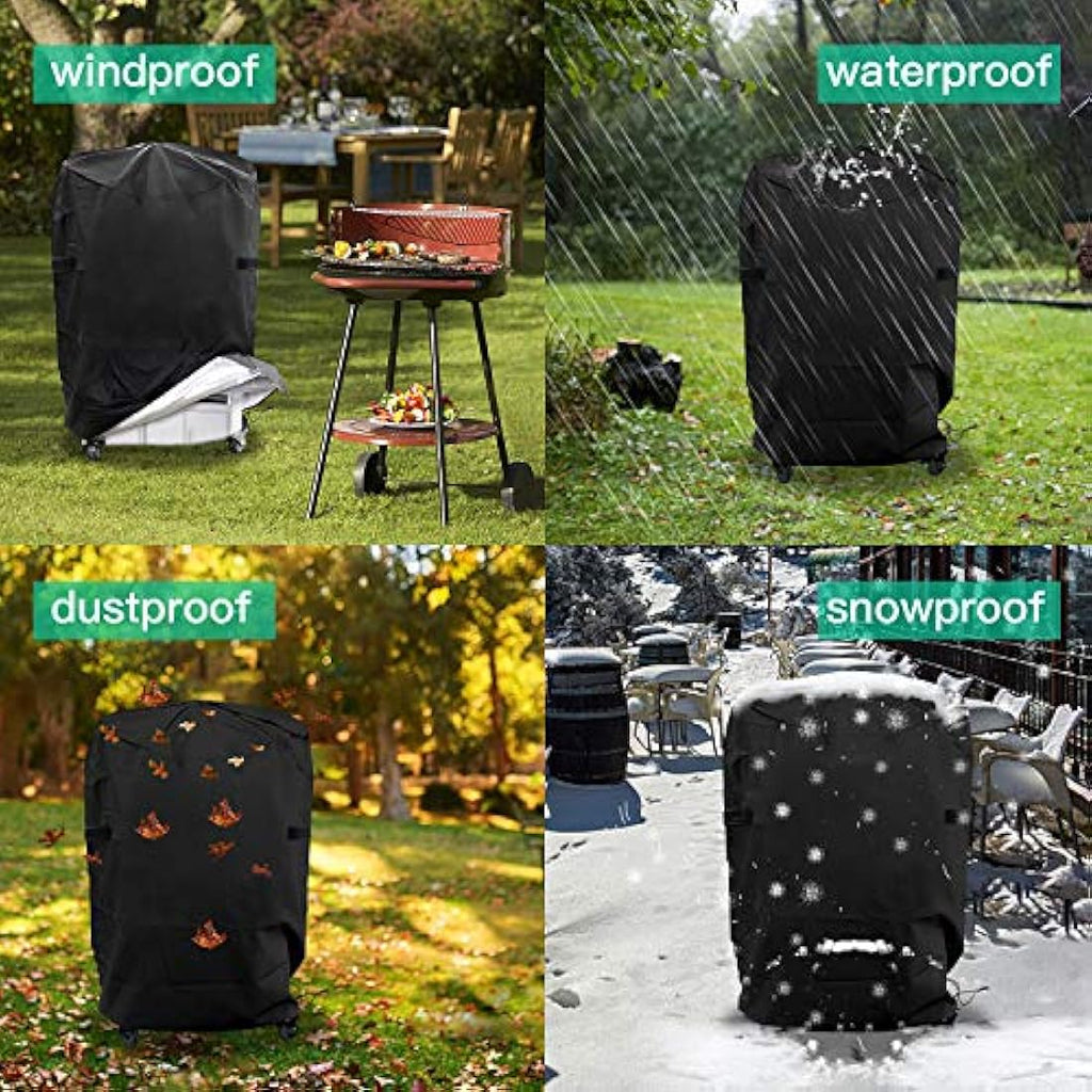 Round BBQ Grill Cover – 210D Oxford Waterproof Heavy Duty