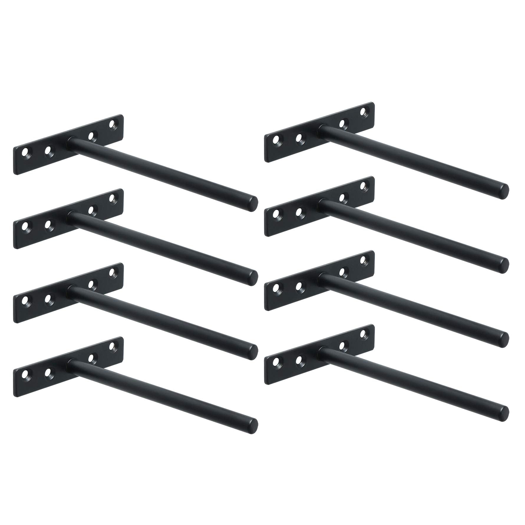Sayayo Floating Shelf Bracket – Heavy Duty Hidden Support, Black, 8 Pack