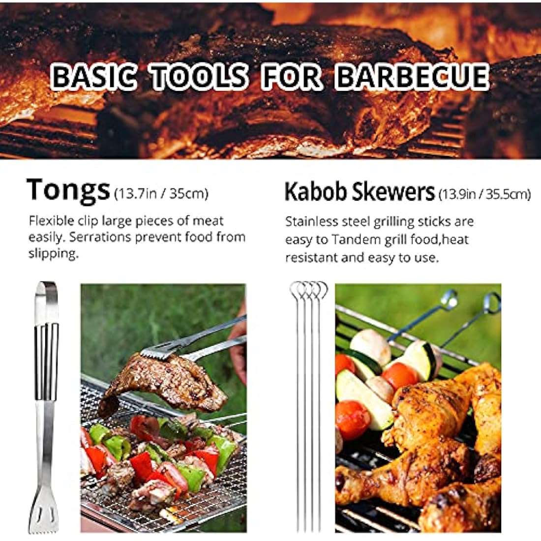 Jolof Store 9-Piece Stainless Steel BBQ Utensil Set with Portable Bag