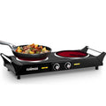 CUSIMAX Double Electric Hob – 2100W Portable Infrared Cooktop Hot Plate