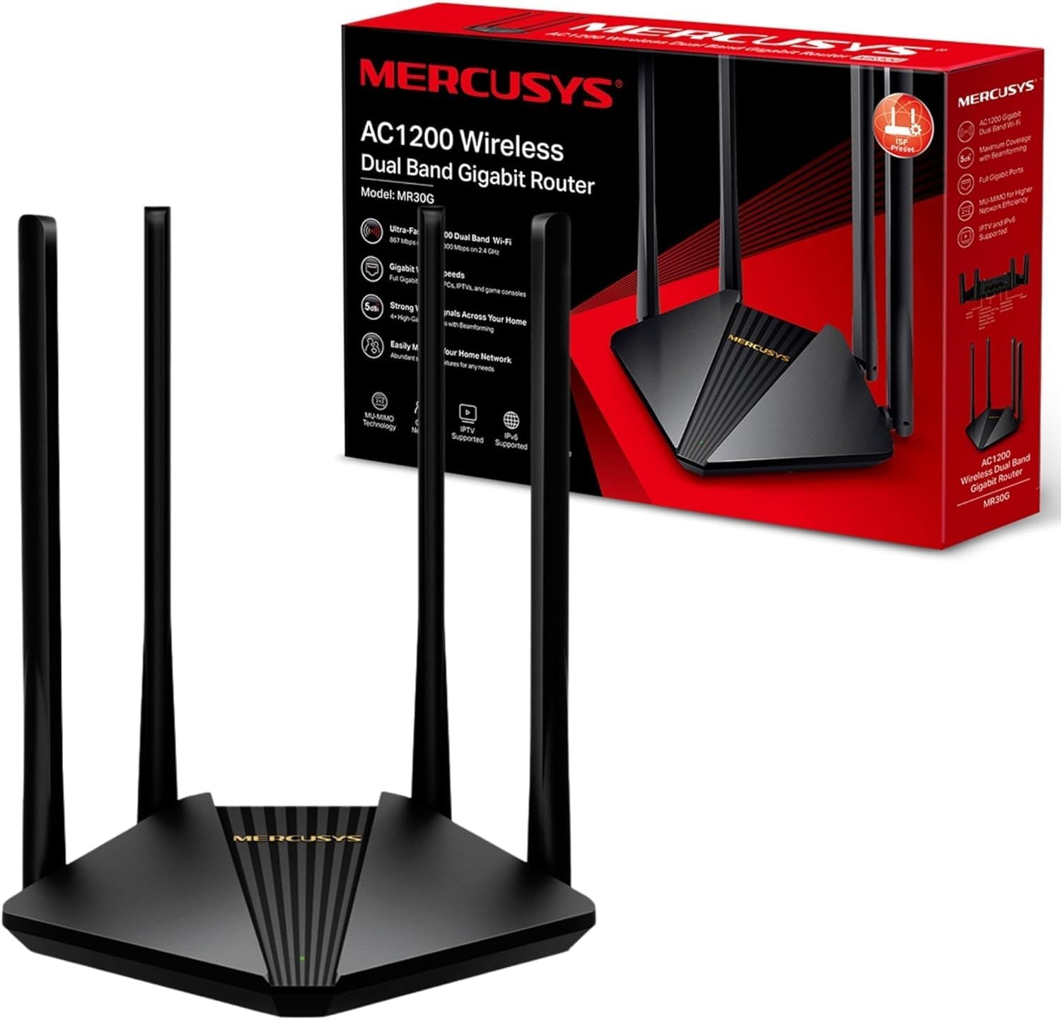 MERCUSYS MR30G AC1200 Dual Band Gigabit WiFi Gaming Router