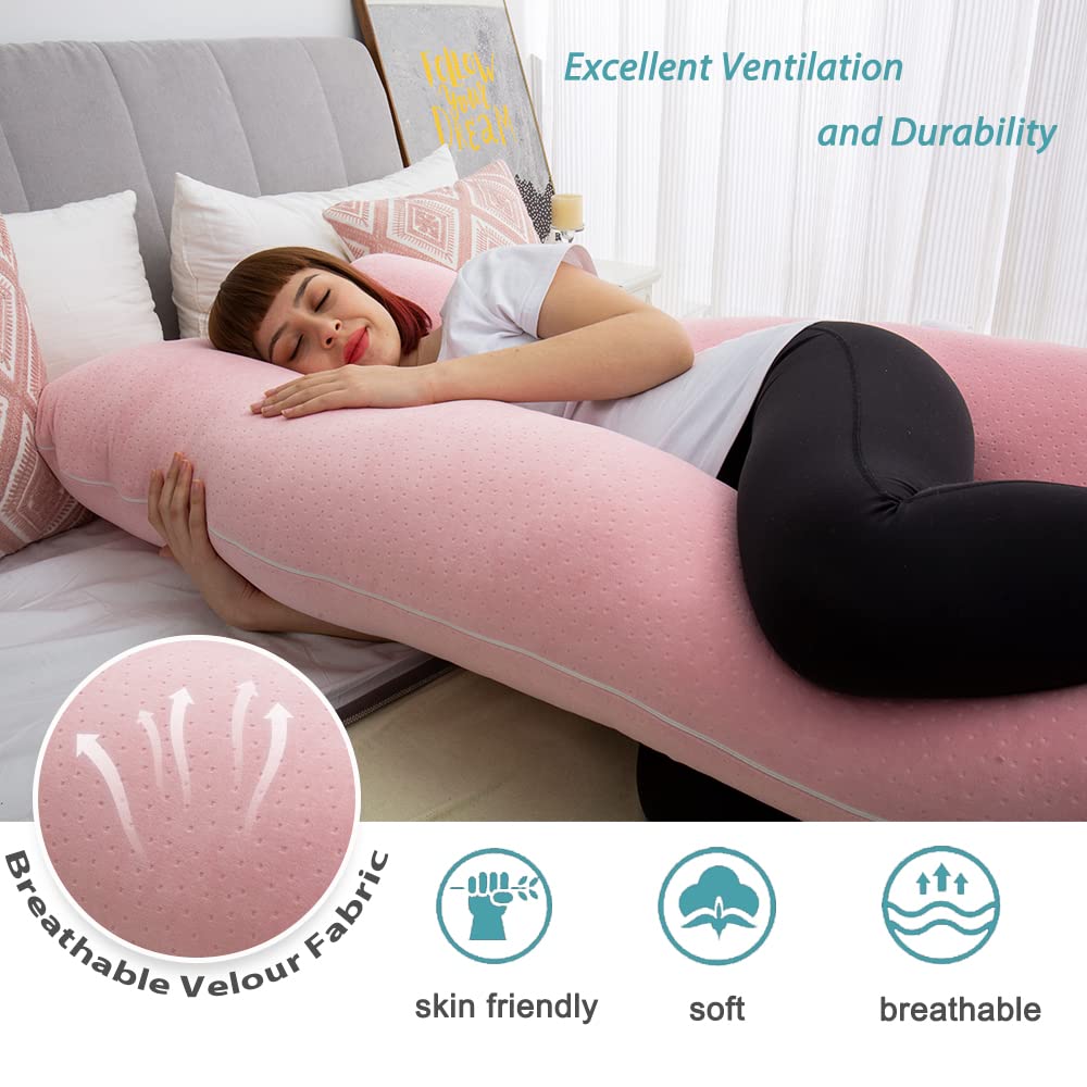AS AWESLING 60in Full Body Pregnancy Pillow | U-Shape Maternity Lounger