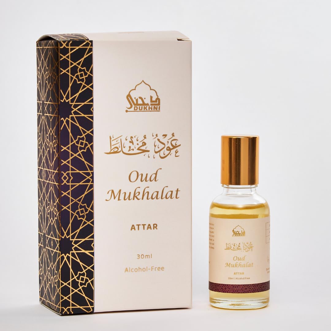 Dukhni Oud Mukhalat Attar Oil – Alcohol-Free Arabic Roll-On Perfume, 30ml