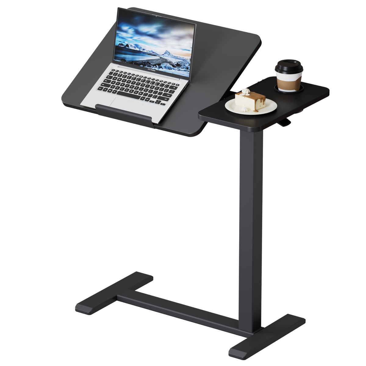 BZIUM Overbed Bedside Table with Hidden Wheels, Adjustable Medical Tilt Top Hospital Bed Table Over The Bed, Rolling Desk Mobile Standing Desk - image 1