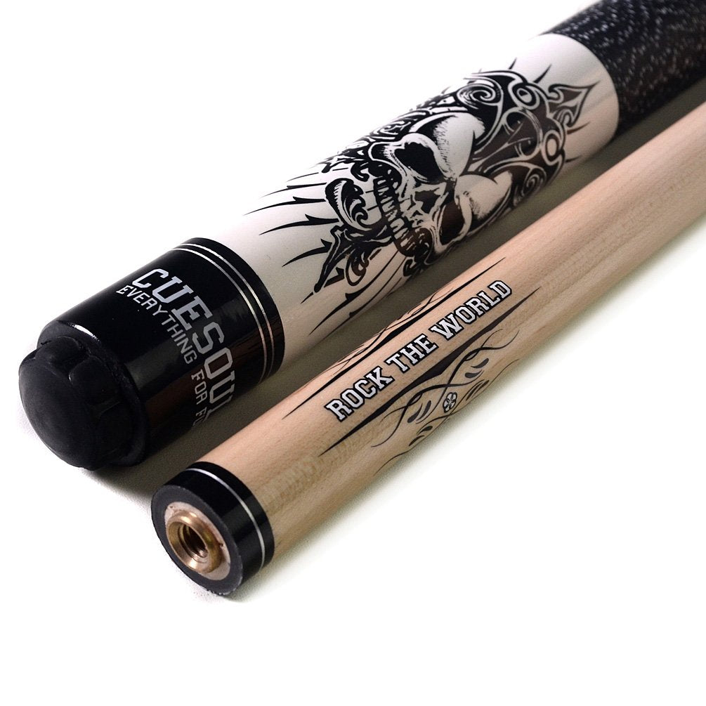 CUESOUL ROCKIN 58" 21oz Maple Pool Cue Stick Set with Irish Linen Wrap