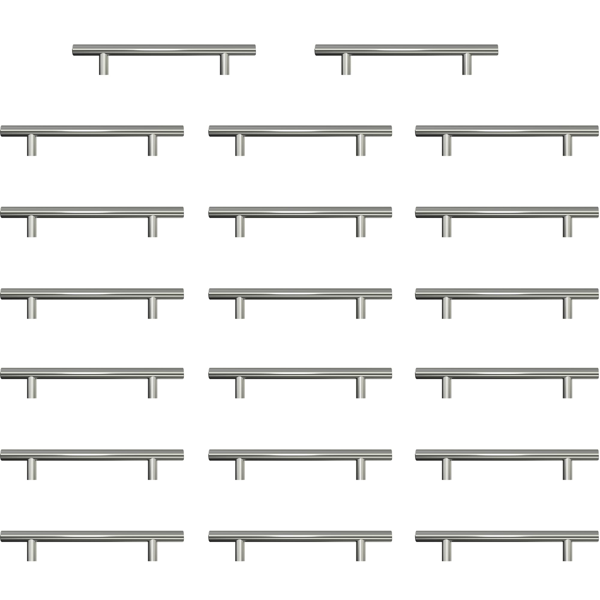 AwmnSrman Brushed Stainless Steel Kitchen Cupboard Handles - 20 Pack