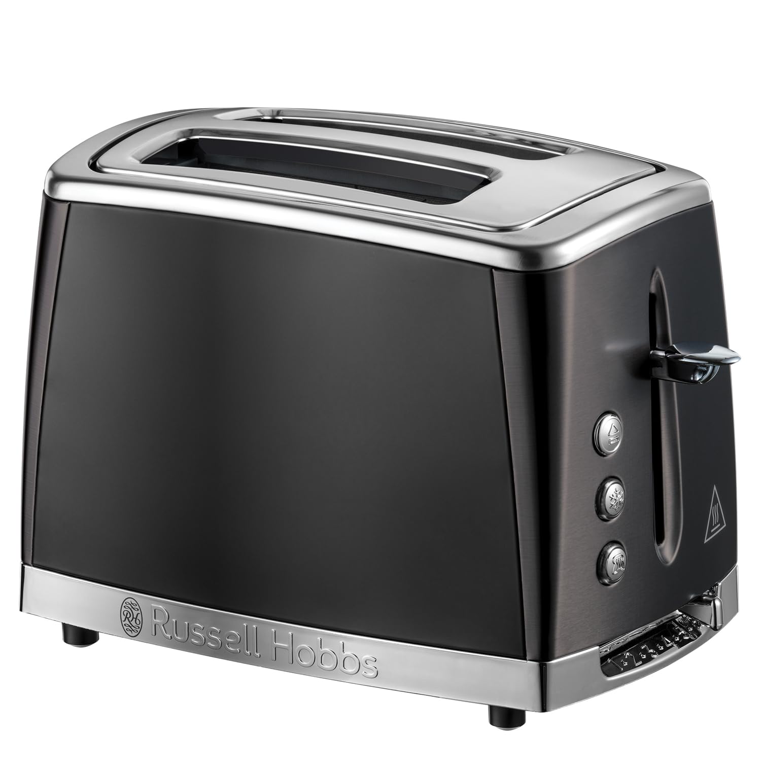 Russell Hobbs 2 Slice Toaster | Matte Black Stainless Steel Wide Slot