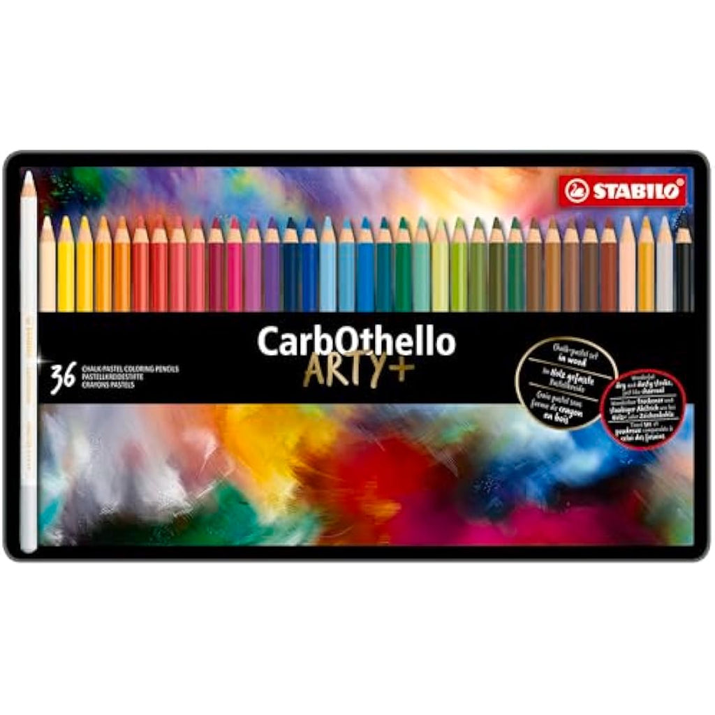 STABILO CarbOthello Chalk-Pastel Pencils | Tin of 36 Assorted Colours