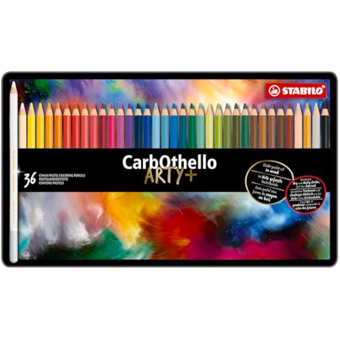 STABILO CarbOthello Chalk-Pastel Pencils | Tin of 36 Assorted Colours