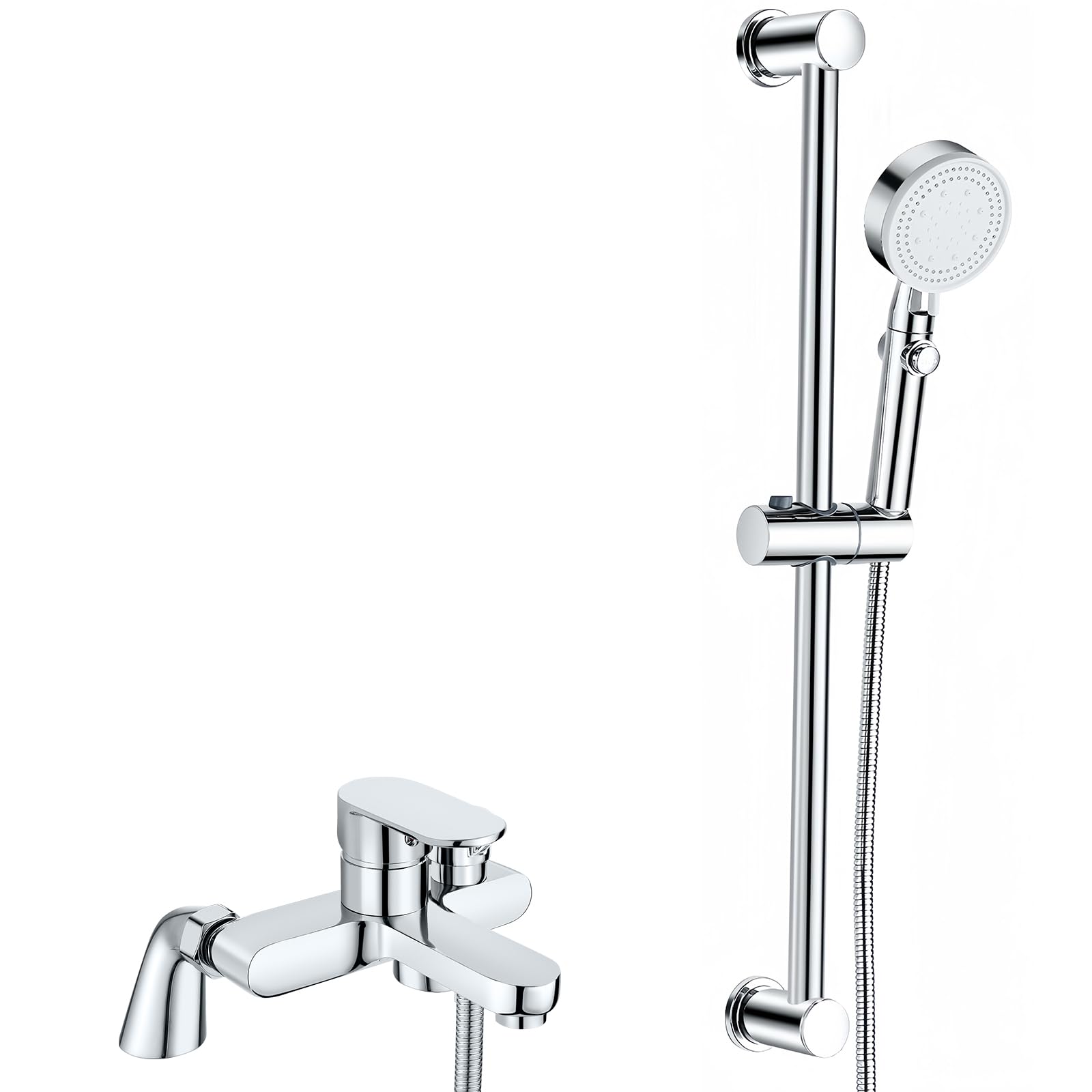Jolof Store Modern Bath Mixer Tap with Shower Kit - Chrome Brass