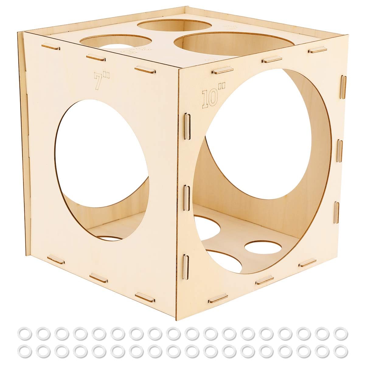 Worown Wood Balloon Sizer Box - 11 Hole Collapsible Measurement Tool