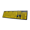 TechSilver Large Print Keyboard – High Contrast Yellow on Black – UK Layout