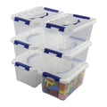 Dynko 6-pack 7 Liter Storage Boxes with Lid, Plastic Lidded Storage Box Bin