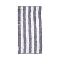 MOMOMUS Cabana Stripe Beach Towel – 100% Velour Cotton, Grey, 90x180 cm