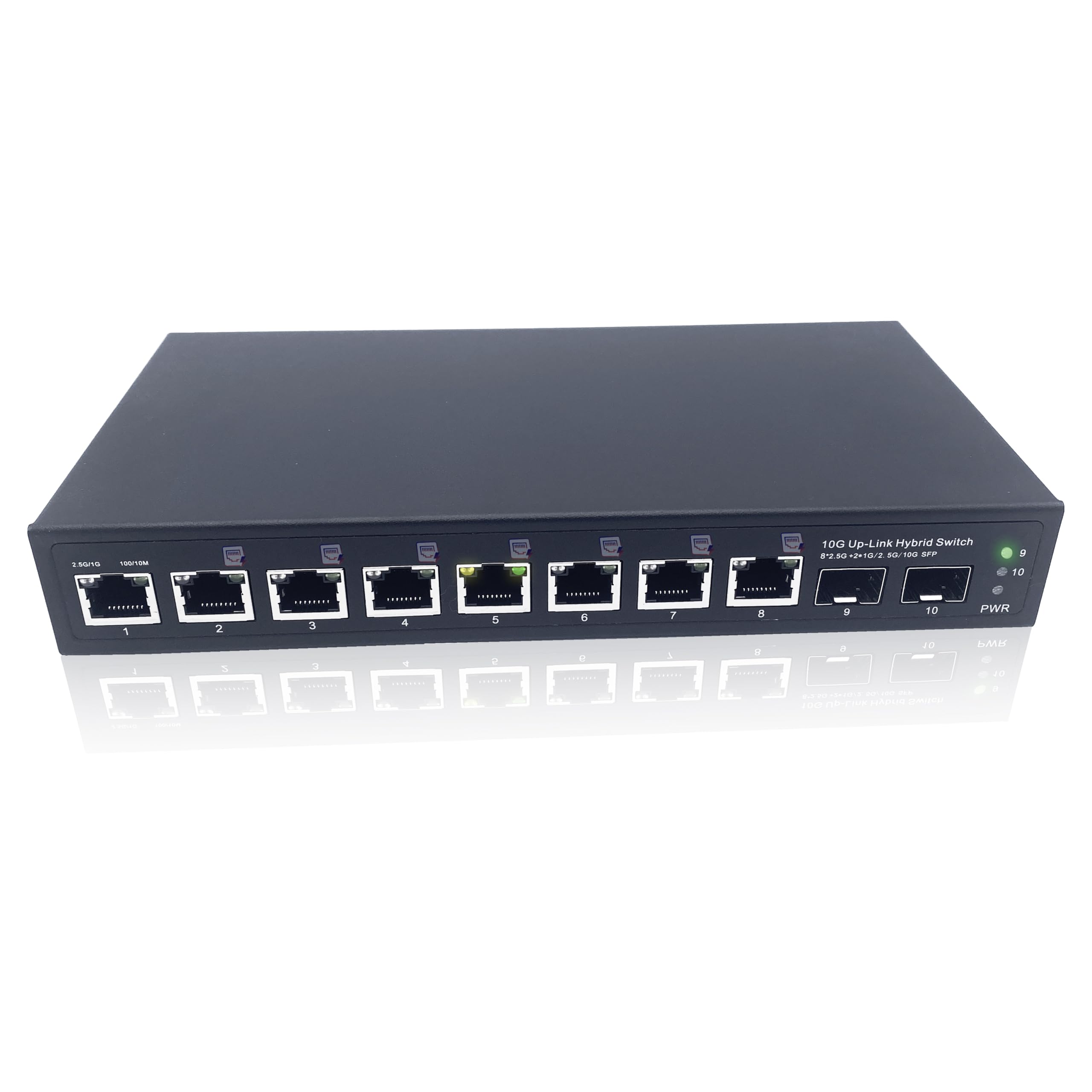 Elfcam 10Gb Fiber Switch | 2 SFP+ & 8 2.5G PoE Ports for Freebox Ultra