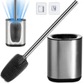 Bingobang Toilet Brush and Holder - 304 Stainless Steel Silicone Set