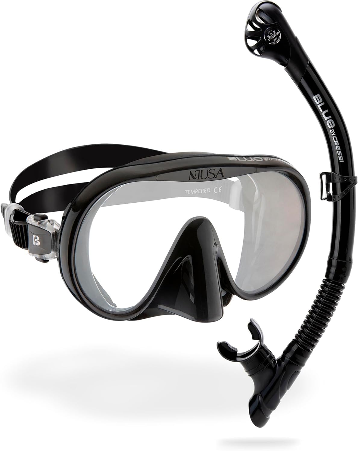 Cressi Musa & Scilla Snorkeling Combo – Silicone Mask and Dry Snorkel Set