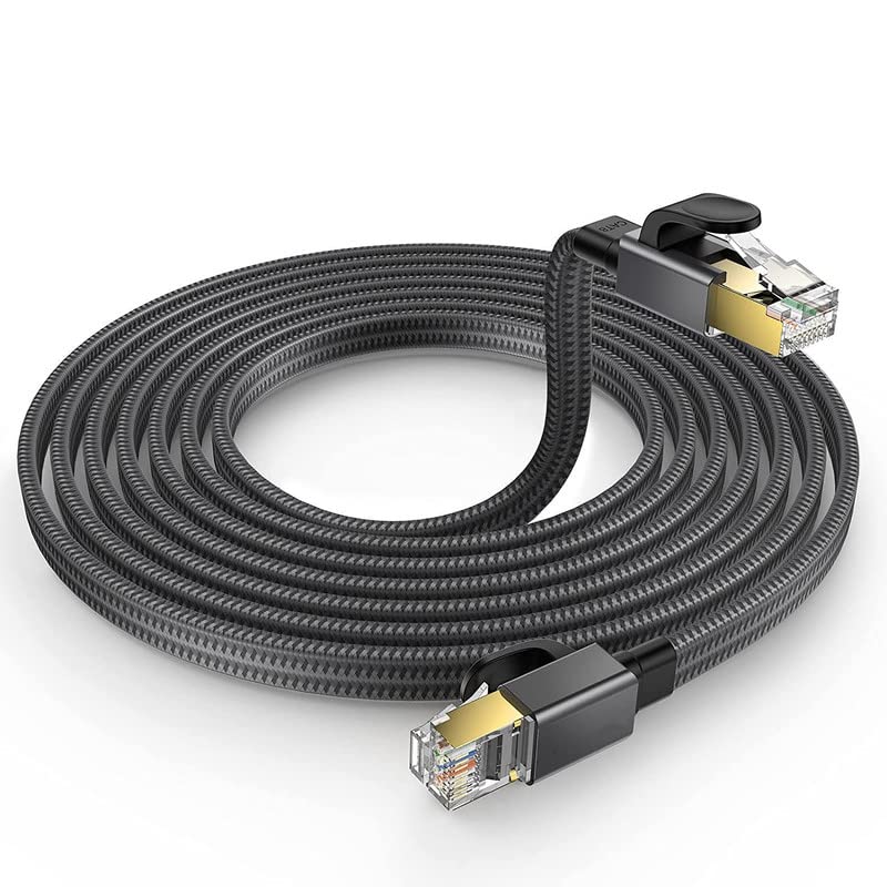 NAERSI Cat 8 Ethernet Cable | 40Gbps 2000MHz Braided RJ45 LAN Cord