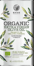 Enios Organic Greek Extra Virgin Olive Oil – 3L Kalamata Cold Pressed