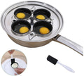 Jolof Store 4-Cup Egg Poacher Pan – Stainless Steel Induction Cookware