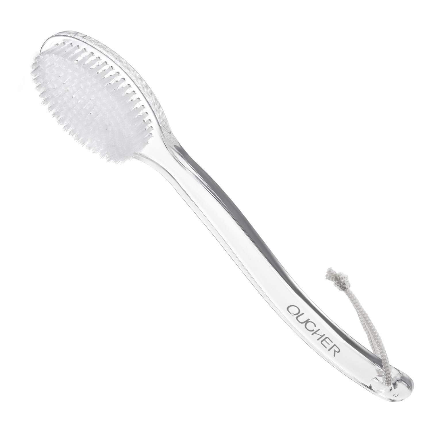 QUCHER Long-Handled Shower Brush – Soft Nylon Body Scrubber for Exfoliation