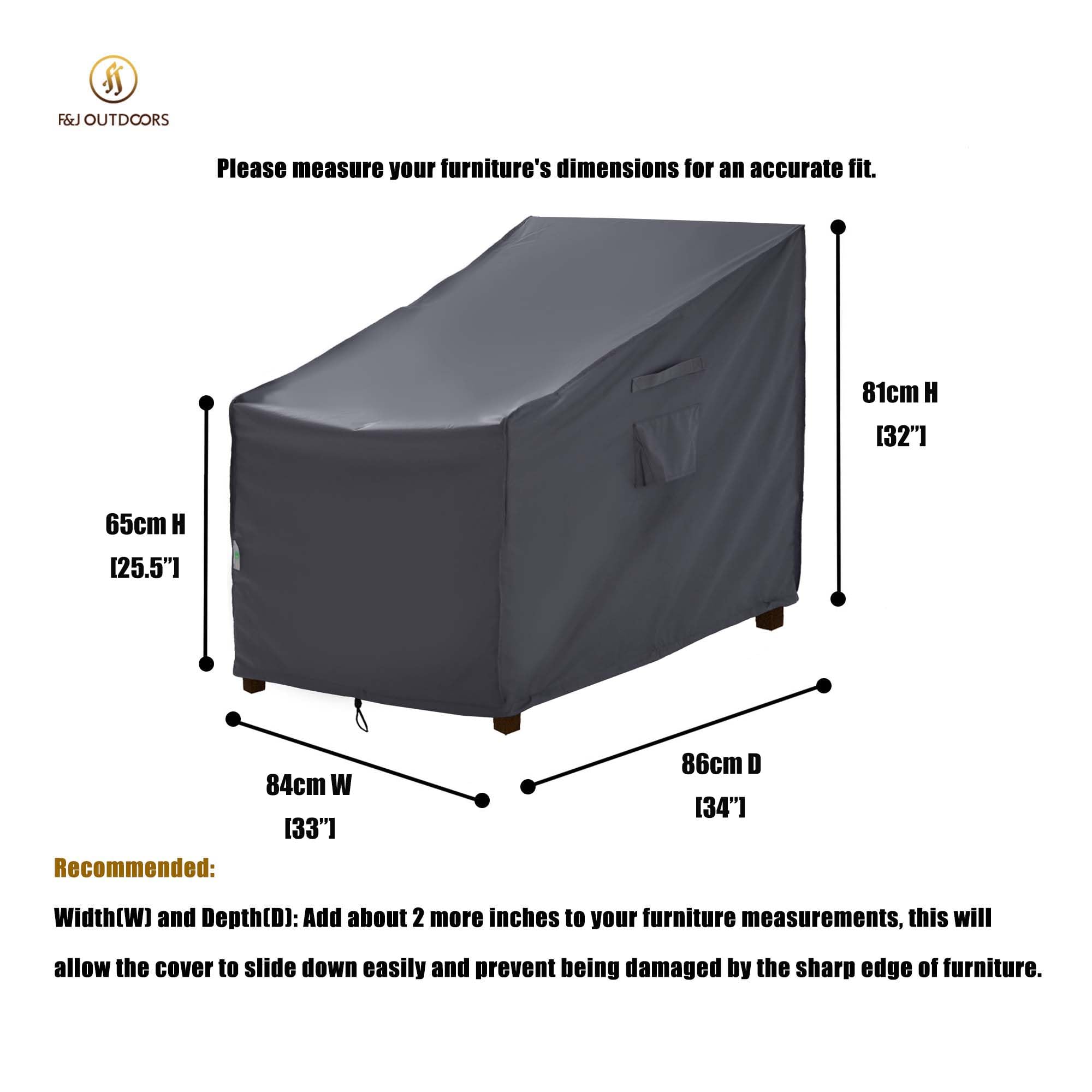 F&J Outdoors Waterproof Patio Chair Cover – Heavy Duty UV Resistant