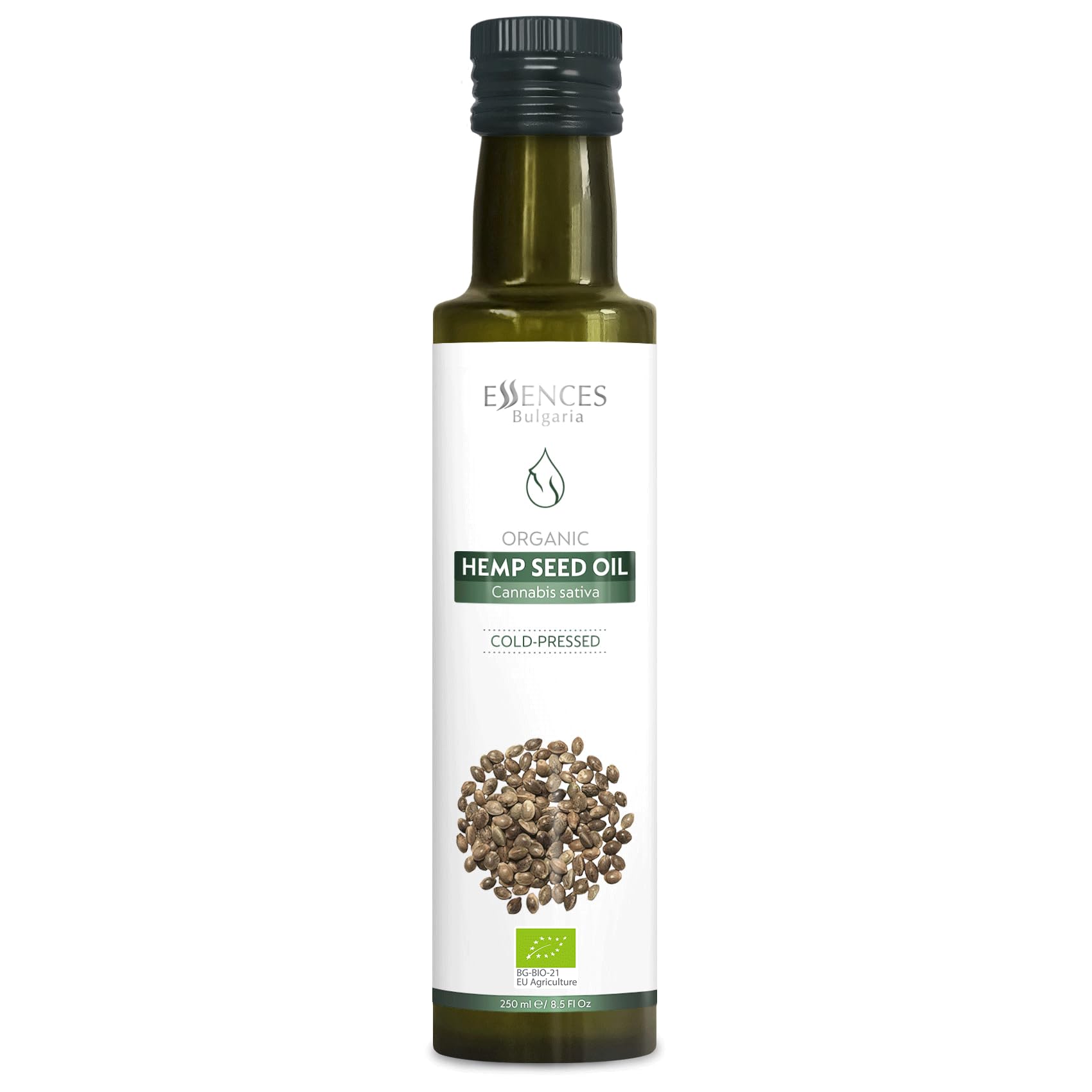 Essences Bulgaria Organic Hemp Seed Oil – 250ml Cold-Pressed Vegan Oil