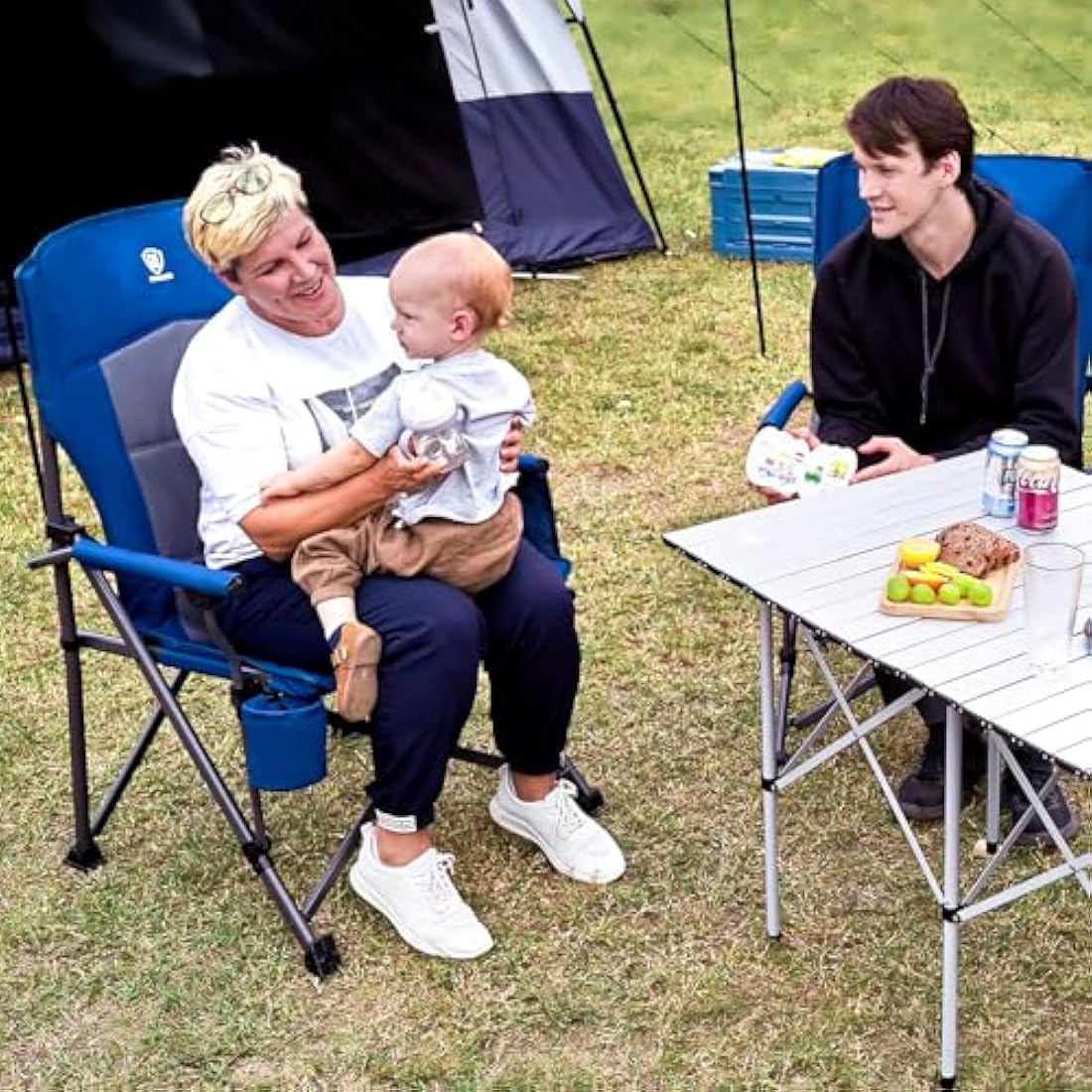 EVER ADVANCED Heavy Duty Camping Chair | Oversized 230kg Folding Seat