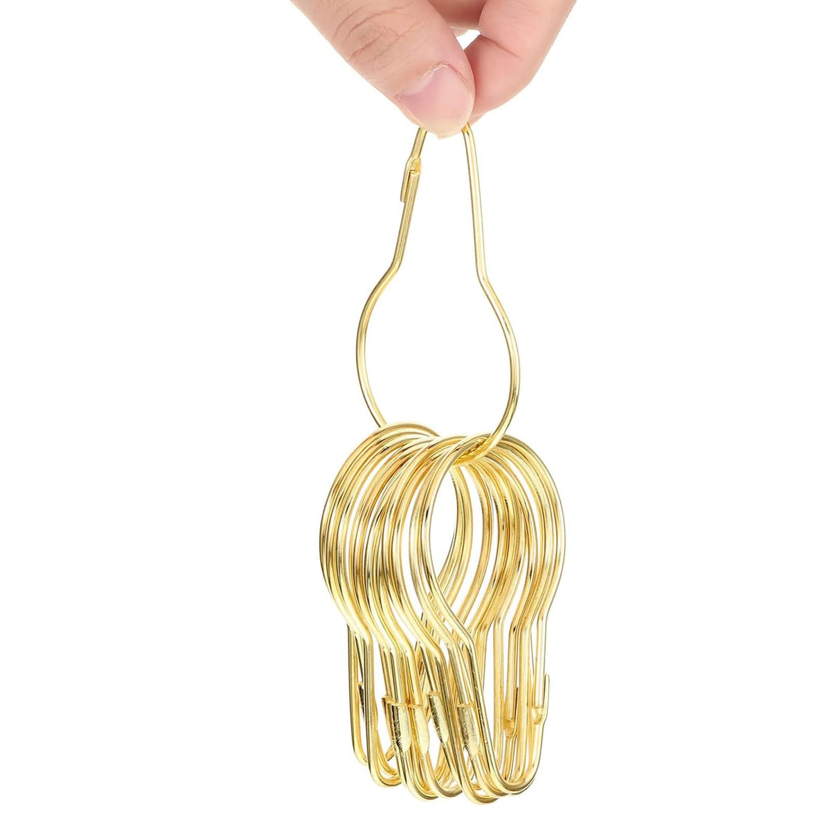TA-VIGOR 20pc Shower Curtain Rings - Metal Decorative Hooks, Loop Hangers, Hanging Clips for Bathroom/Kitchen Curtain Rods, Gold - image 5